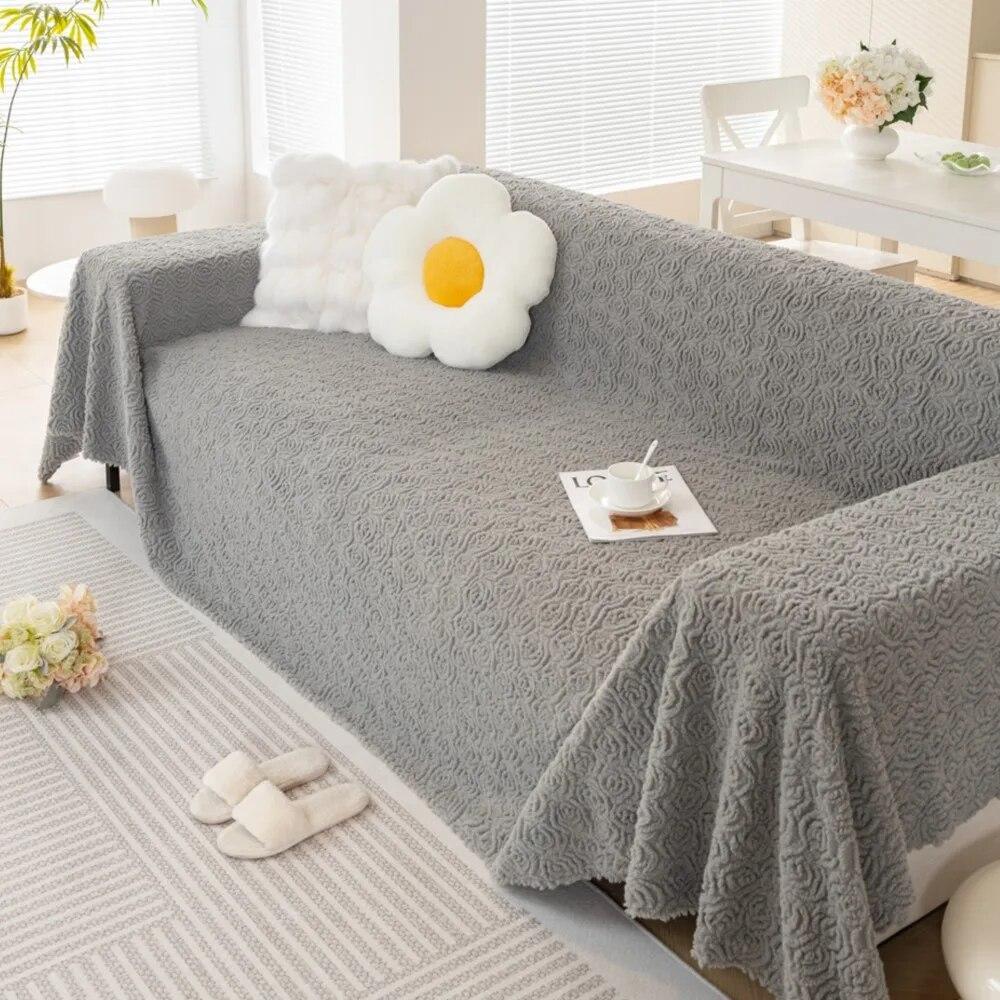 Modern Simple Solid Sofa Throw Cover Non Slip Sofa Towel Nordic Dust Protection Sofa Mat Blanket