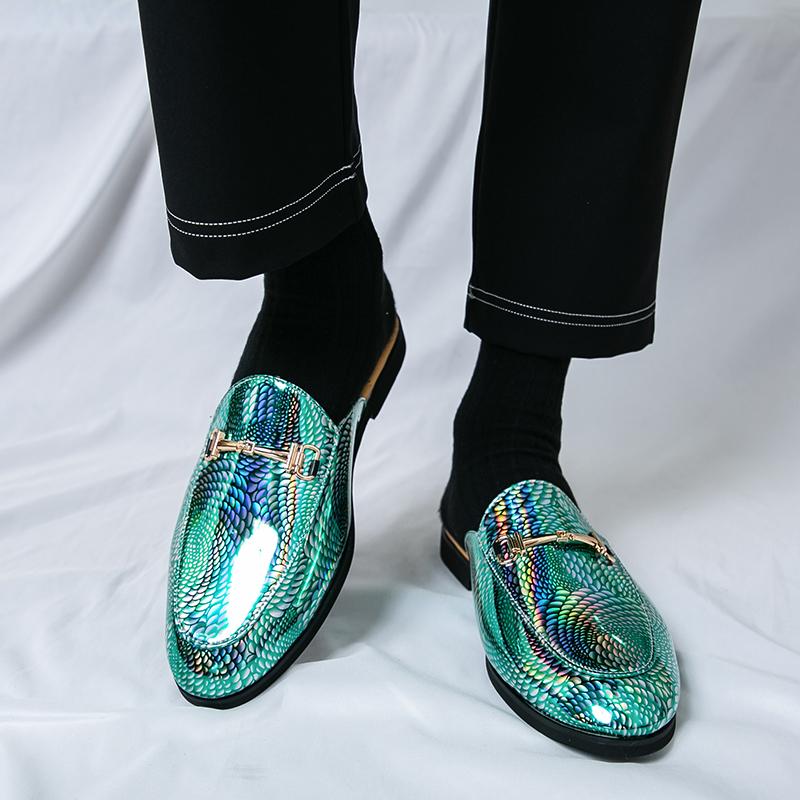 Lyxig Designermärke Herr Läder Halvtofflor Loafers Skor Sommar Andningsbara Herr Casual Skor Mode Tofflor Loafers Tofflor