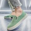 Tênis Casuais Slip-On de Lona Brancos Masculinos para Primavera, Respiráveis Estilo Old Beijing