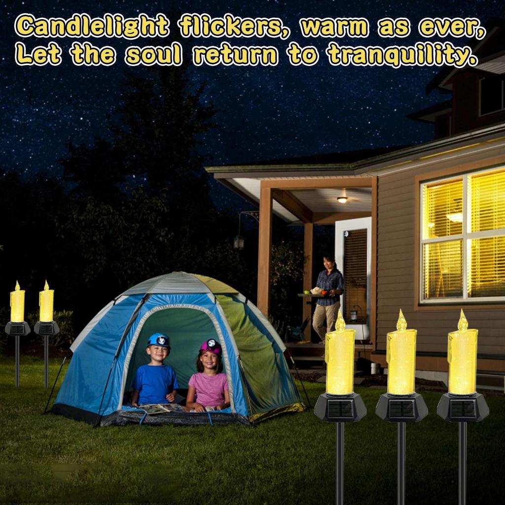 Solar Candle Light Outdoor Candle Ground Light Garden Decorative Light Camping Atmosphere Light