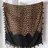 16 Designer Fashion Sexy Leopard Dot Tassel Viscose Shawl Scarf Lady High Quality Print Soft Pashmina Stole Bufandas Muslim Caps