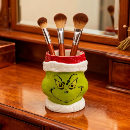 Keramik Grün Utensilienhalter Weihnachten Utensilien Topf Rustikales Bauernhaus Innen Organizer Weihnachts-Küchendekor