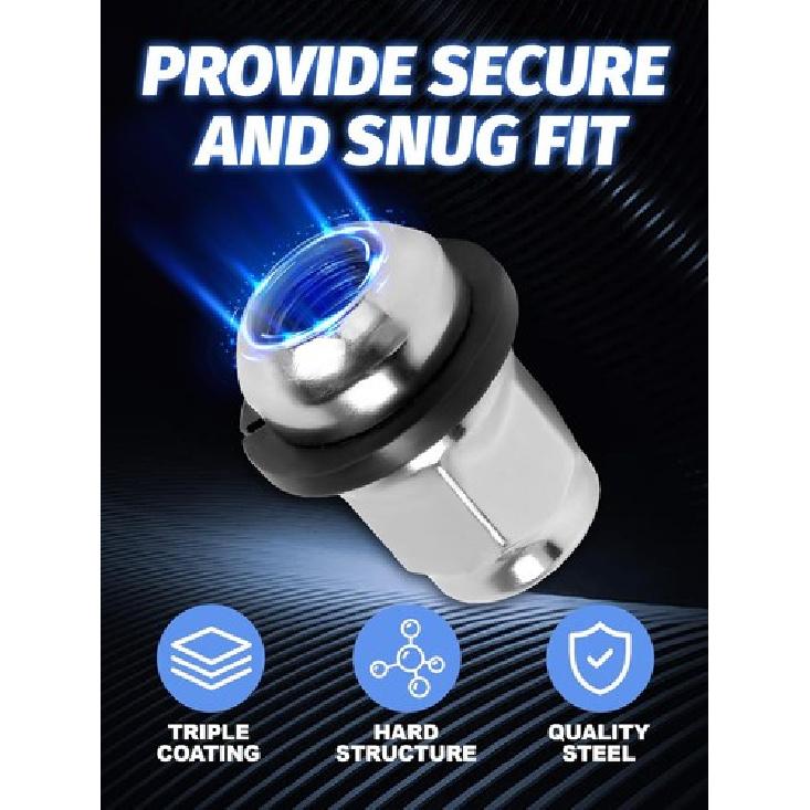 12x1.5 Lug Nuts, Set of 20, Chrome Wheels Lug Nuts Compatible with DX LX EX