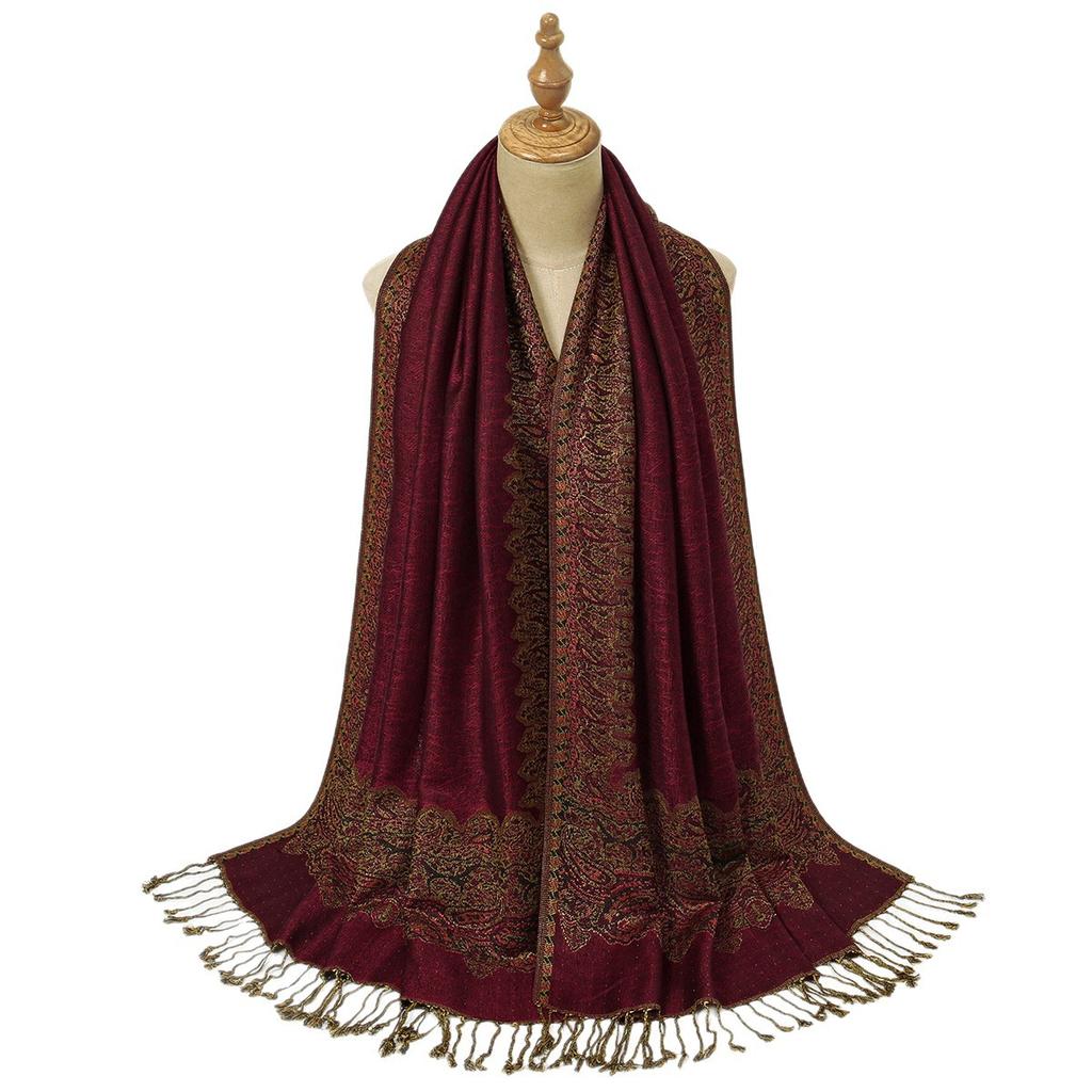 New Ethnic Style Polyester Tassel Long Scarf European and American Versatile Fashion High-quality Women's Shawl Scarf