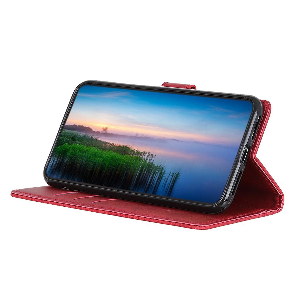 

For Nokia G60 5G Anti-dust Foldable Stand Leather Case Magnetic Clasp Cowhide Texture Phone Wallet Cover Red