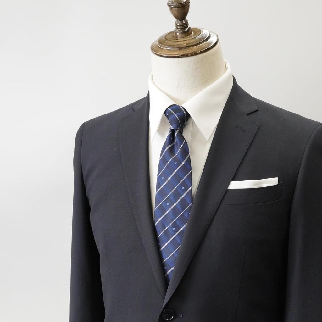 [Disney] Necktie (Three Circle Silhouette Gradient Check Pattern) Necktie D50037 Navy