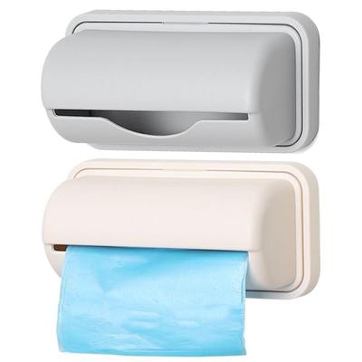Self-adhesive Garbage Bag Storage Box No Punch Wall Mounted Trash Bags Organizer Kitchen Bathroom Plastic Bags Container Holder