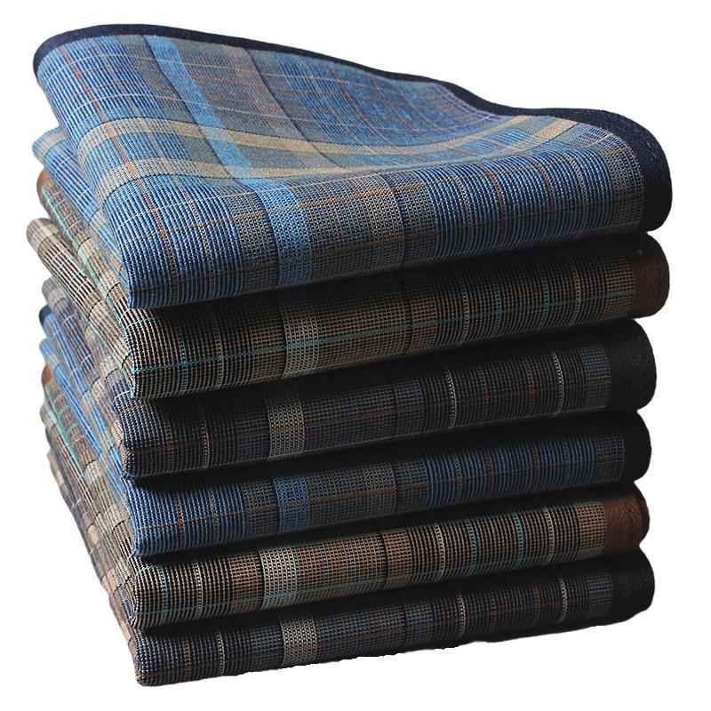 3Pcs 40x40cm 100% Cotton Retro Plaid Checkered Printed Old Men Handkerchiefs Square Towels Wedding Tea Party Favors