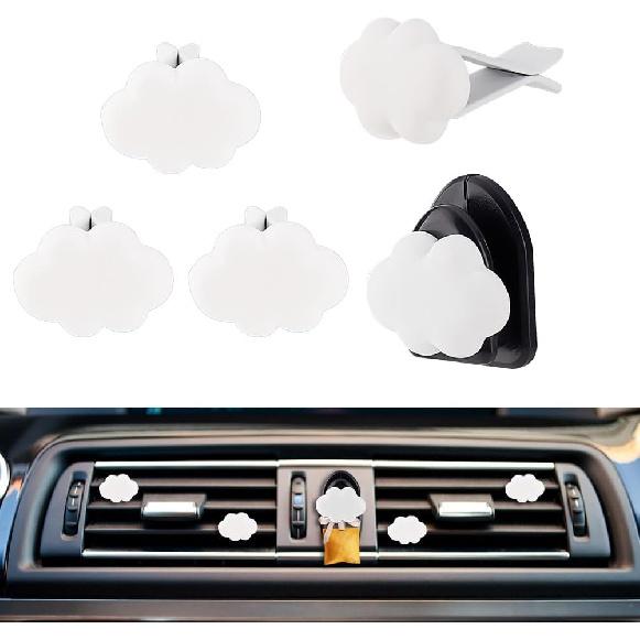 

OLYCRAFT 5Pcs Star Heart Gemstone Car Vent Clips Natural Stone Car Air Vent Clip Quartz Crystals Cars Vents Clips Moon Stones Car-Accessories with Cloud