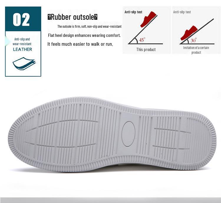 Men's Versatile Lightweight White Leather Slip-On Casual Shoes - Summer 2025 Collection