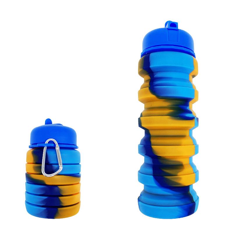 Collapsible Silicone Water Cup - Camouflage Sports Bottle for Outdoors