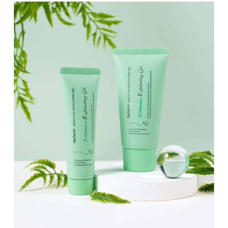Gel exfoliant au thé vert Gel exfoliant pour la peau nettoyant en profondeur Gel doux sans danger