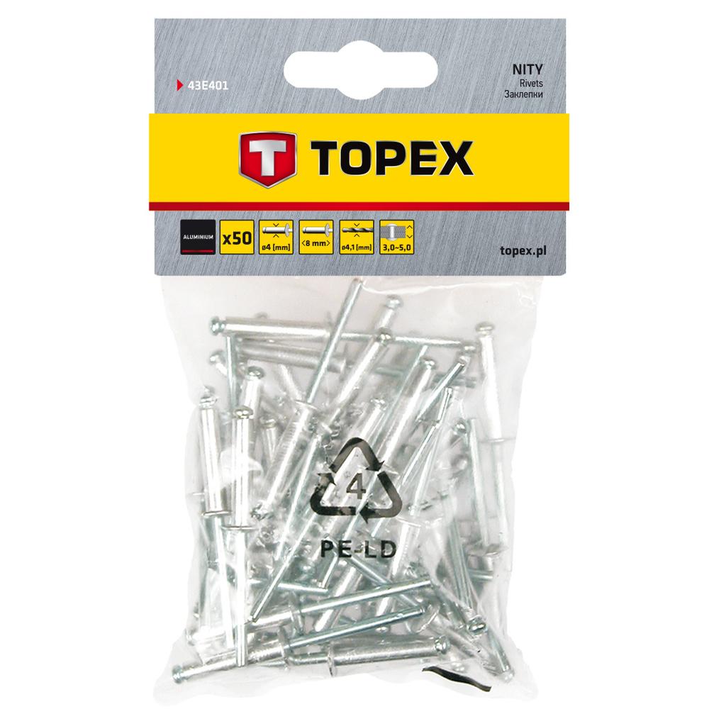 Aluminum rivets 4.0 x 8 mm, 50 pcs.