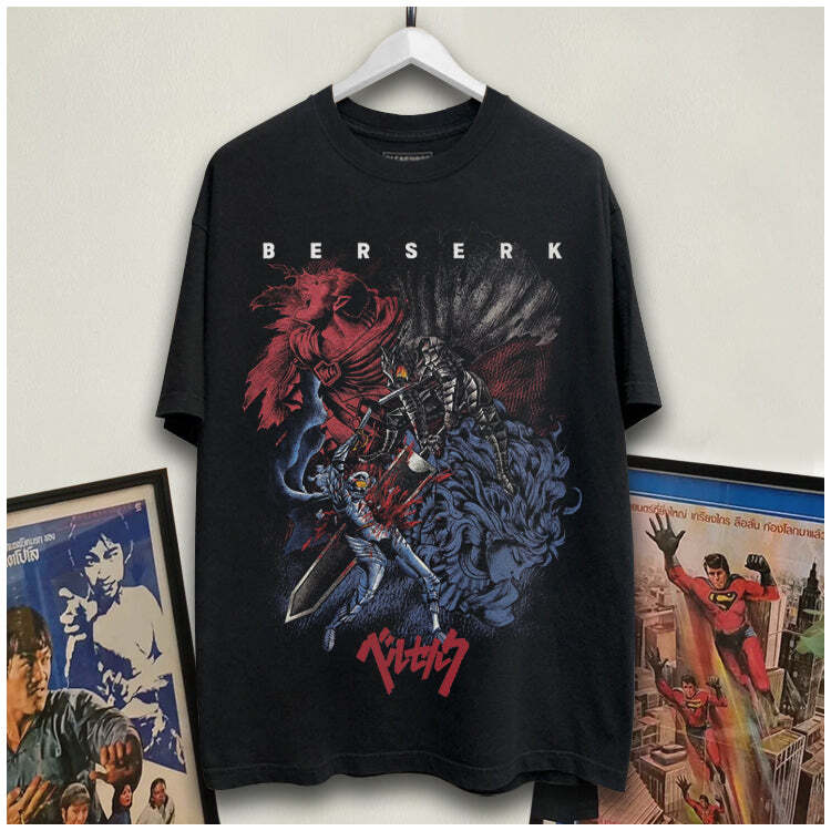 

Berserk Retro Style Shirt Black Short Sleeve Unisex Men Women S5XL KH13778 Unisex T-Shirt XXXL