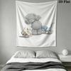 Tatty Teddy Wall Tapestry Aesthetic Wall Hanging Printed Fabric Blanket Decorative Tapestries for Bedroom Living Room Home Decor