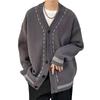 Autumn and Winter V-neck Sweater Cardigan Men's Casual Loose Thread Jacket Japanese Retro Trend Korean Knitted Sweater
