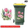 Sunflower Trash Can Stickers Floral Wheel Trash Can Stickers Self-Adhesive Waterproof Pvc Decals For Walls Bathroom Home Decor