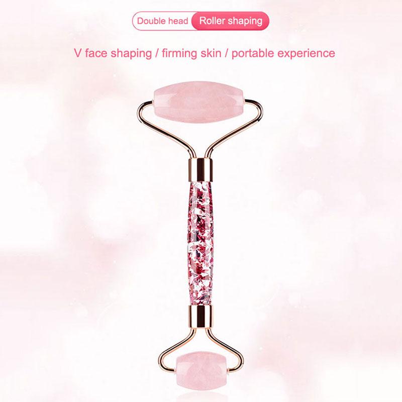 Gouache Stone Acrylic Jade Roller Massager For Face Natural Rose Quartz Face Roller Jade Massager Quartz Facial Massage Tool New
