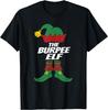 The Burpee Elf Fitness Saying Christmas Design T-Shirt