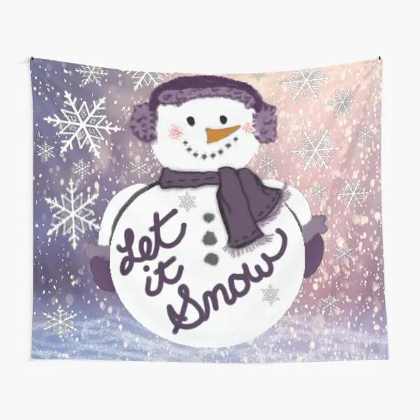 Snowman Tapestry Merry Christmas Tapestry Xmas New Year Winter Party Decoration Wall Hanging for Bedroom Living Room Dorm Decor