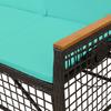 Garden Lounge Sofa Set Black and Turquoise 164 x 164 x 112 cm
