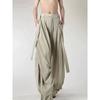 Mens High Waist Pleated Wide Leg Trousers With Detachable Straps