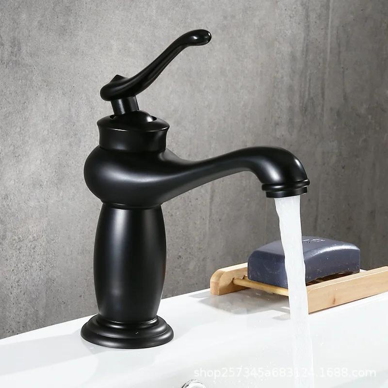 Luxury Europe Style Antique Gold Bathroom Basin Faucet Mixers Taps Single Handle Magic Lamp Cold and Hot Water Kitchen Faucet