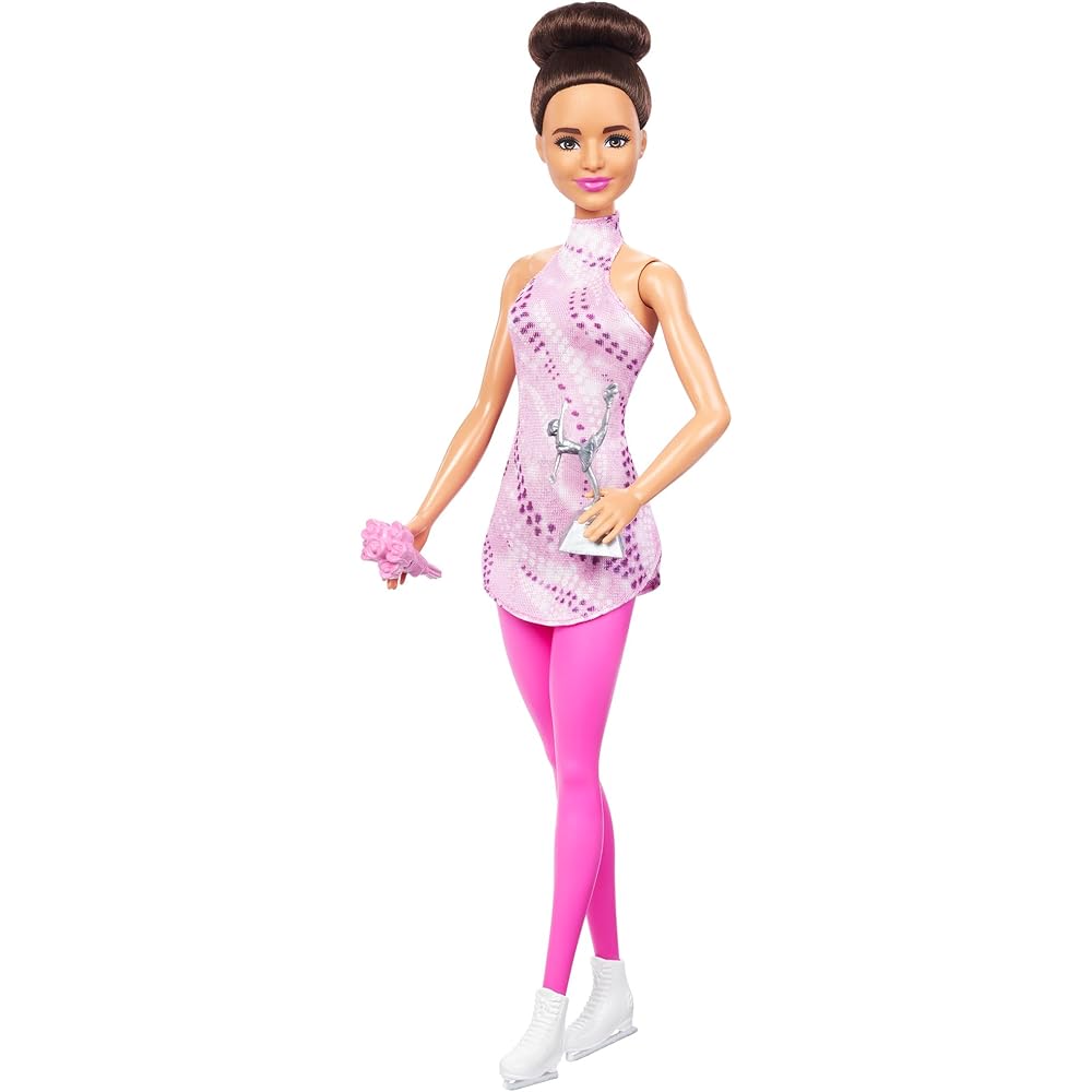 

Barbie Fashionista Doll Figure Skater Playset with Accessories for Kids Age 3 and Up Pink