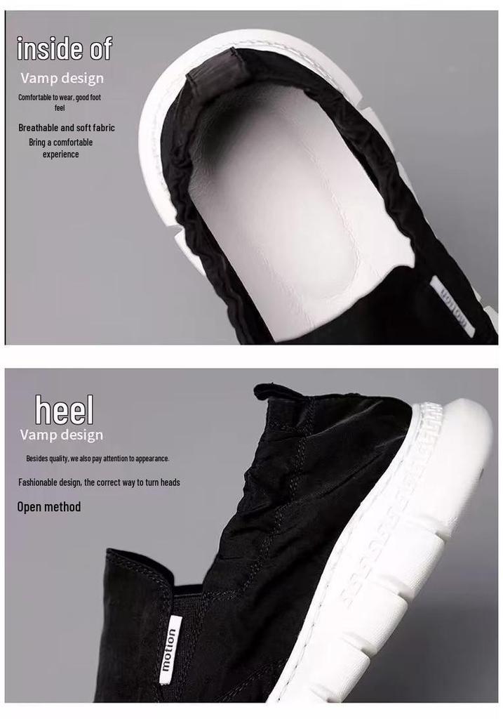 Tênis Masculino de Lona Slip-On Respirável - Tênis Casuais Confortáveis de Malha de Seda de Gelo para Primavera e Outono