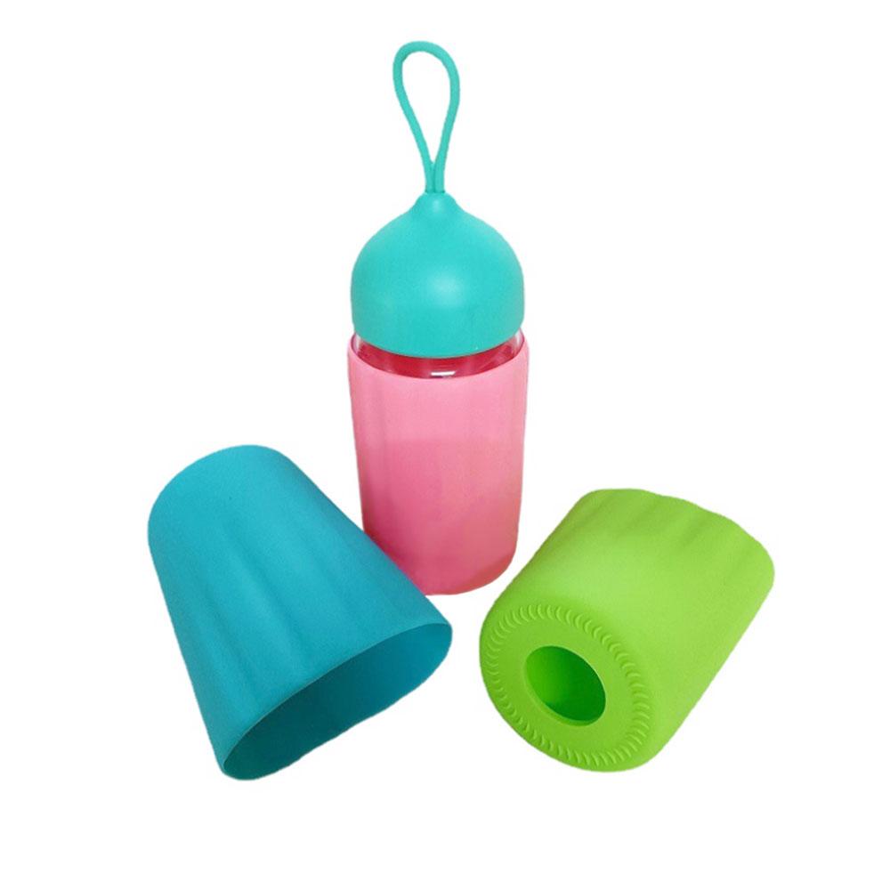 Silicone cup sleeve Sport Water Bottle Cover Thick bottom half-length cup holder Wear Resistant Cup Bottom Cover