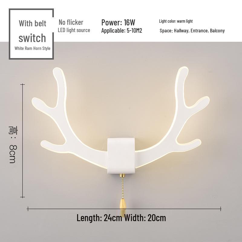Creative Modern Horn LED Wall Lamp for Children's Bedroom and Bedside