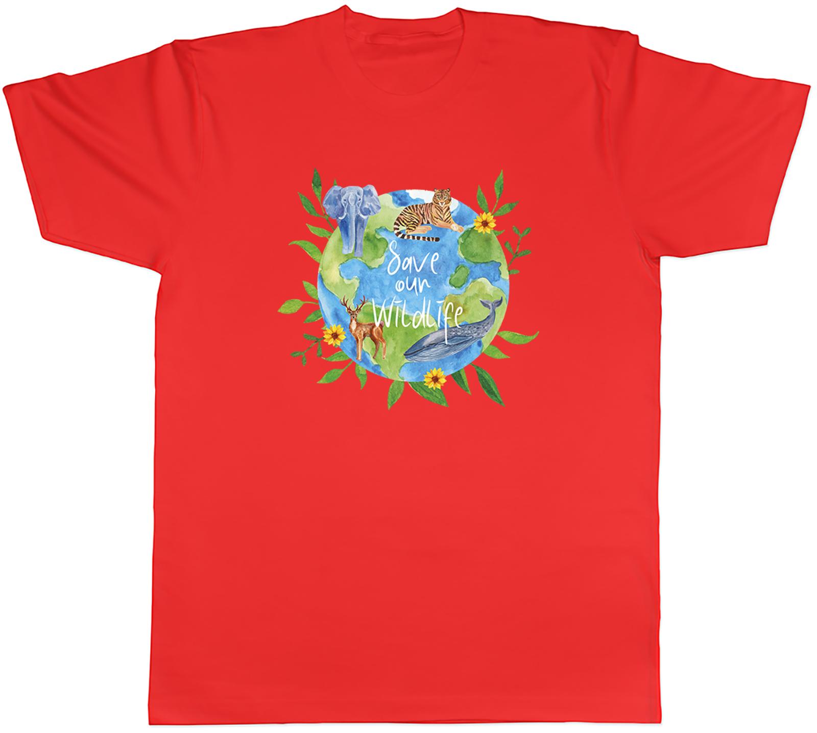 Save our Wildlife Earth World Animals Flowers Unisexs TShirt Tee Gift Top S