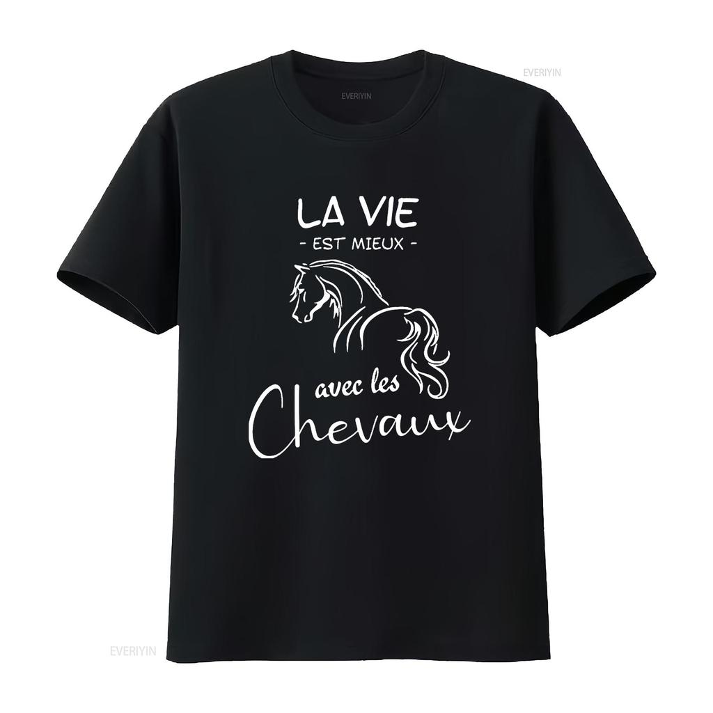 Womens Life Is Better With Horses T Shirt Black Medium vintage Washed Slightly Casual Top For Everyday Wear streetwear graphic