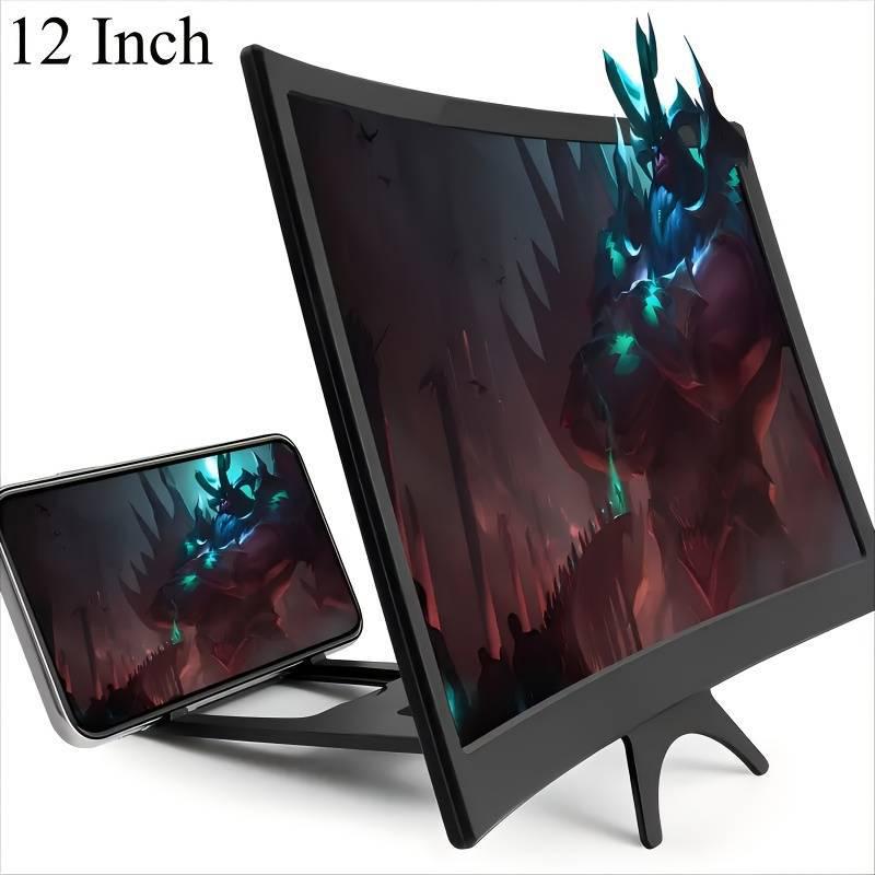 12-Inch Ultra-Clear Curved Screen Amplifier with Stand for Mobile Phones