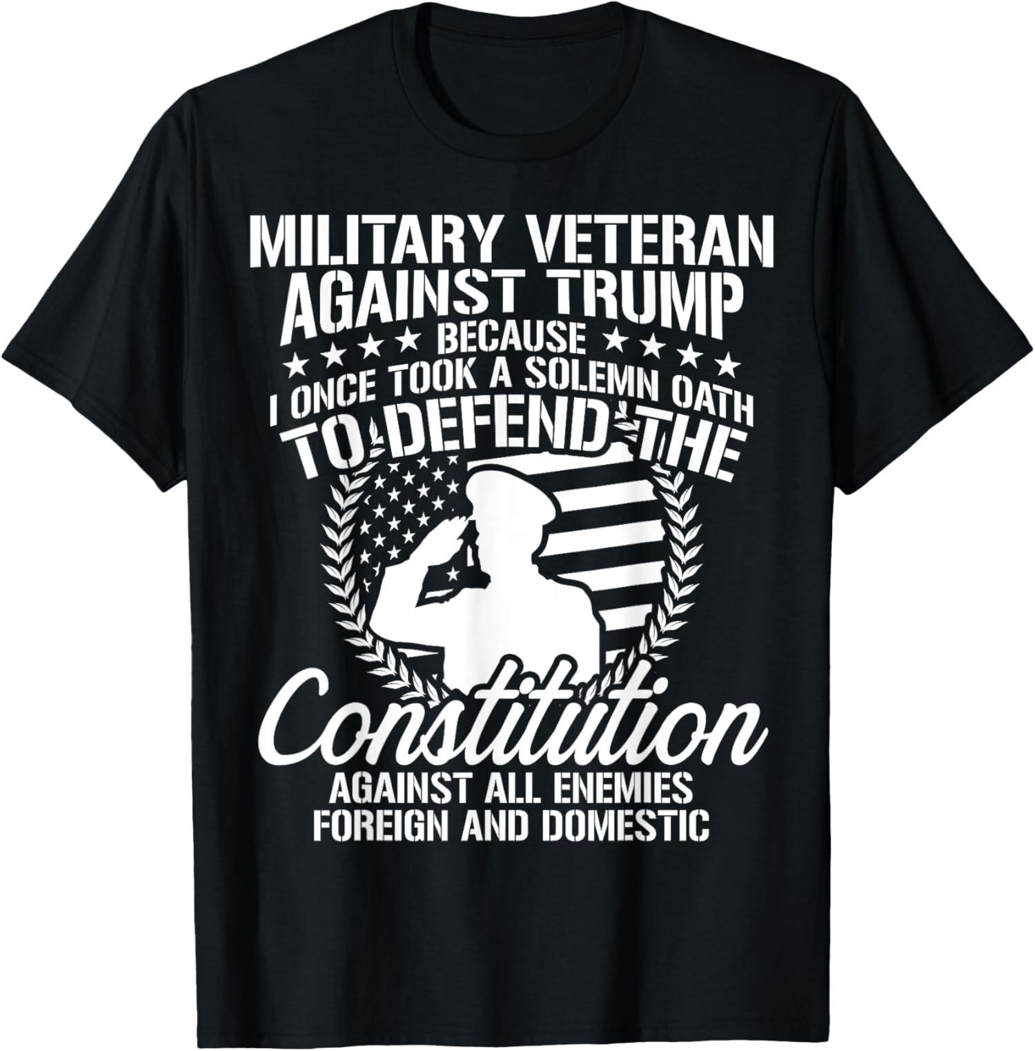 

Military Veterans Against Trump 2020 USA Election Unisex T-Shirt S разноцветный