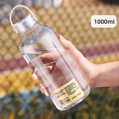Transparente Trinkflasche für den direkten Gebrauch mit großem Fassungsvermögen, Tragbare Outdoor-Sport-Wasserflasche mit Griff