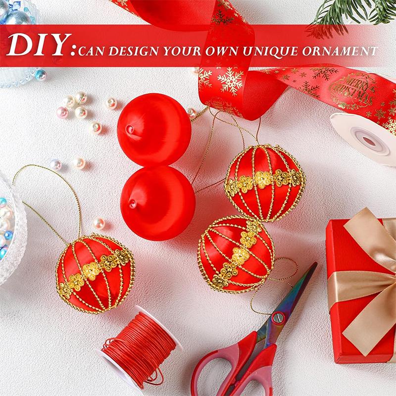 4CM Christmas Satin Ball Christmas Silk Ball Ornament Christmas Tree Hanging Decorations for Home Party Decor New Year Gifts
