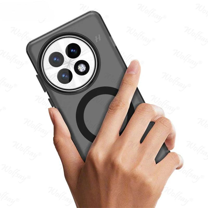 Transparent Case For OnePlus 13 Case OnePlus 13 Anti-knock Magnetic Adsorption Wireless Charge Back Cover For OnePlus 13 Case