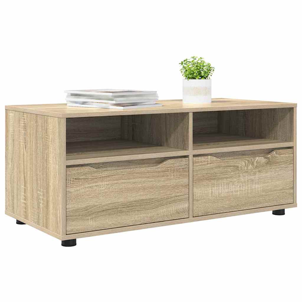 TV Stand in Sonoma Oak Finish 100 x 48 x 43 cm Engineered Wood
