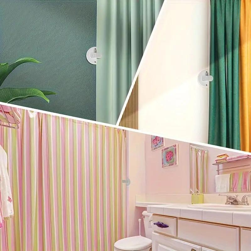 1/2PCS Shower Curtain Clips Windproof Self-adhesive Shower Curtain Clips Toilet Curtain Buckle Curtain Rings Clip Holder Bathroom Accessories