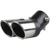 Car Stainless Steel Dual Exhaust Pipe Tail Muffler Tip Pipe Diameter 1.5" to 2" Curved Type TailPipe Muffler Modification
