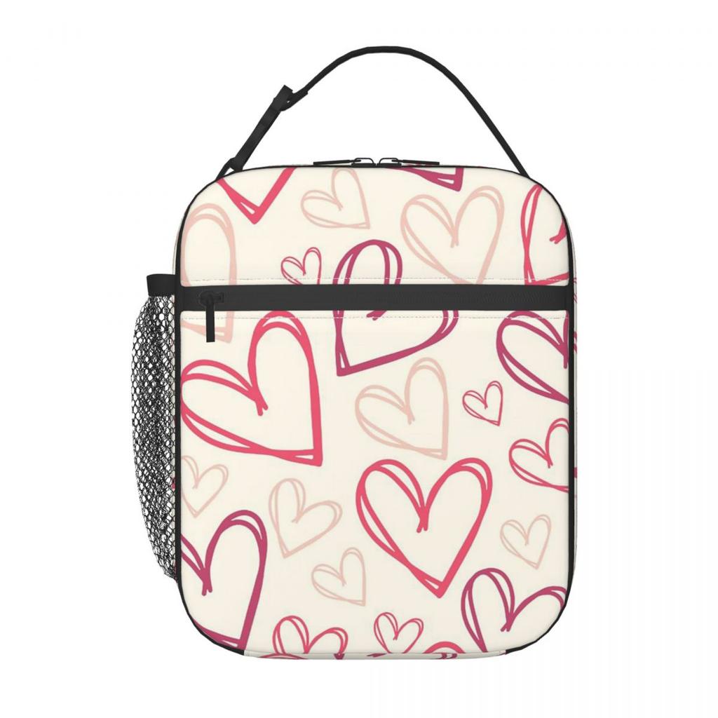 Love Pattern Insulated Lunch Bag for Kids School Cooler Thermal Food Box Tote Leakproof Lunch Boxes Container