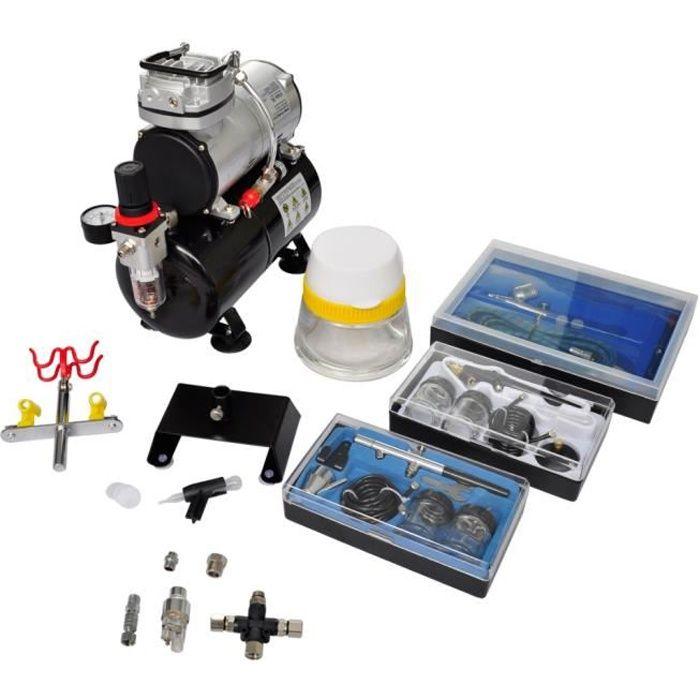 VidaXL Kit de compresseur d'aérographe avec 3 pistolets