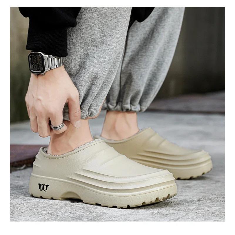 Hausschuhe Herren Winter Warme Hausschuhe Wasserdichte Gartenschuhe Indoor Slipper Prägnante Schuhe für Männer