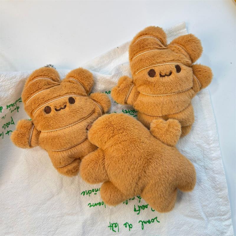 1/2 Pcs Creative Cute Ginger Plush Doll Toys Keychain Pendant Bag Hanging Decoration Backpack Charm Birthday Gift Couple Keyring