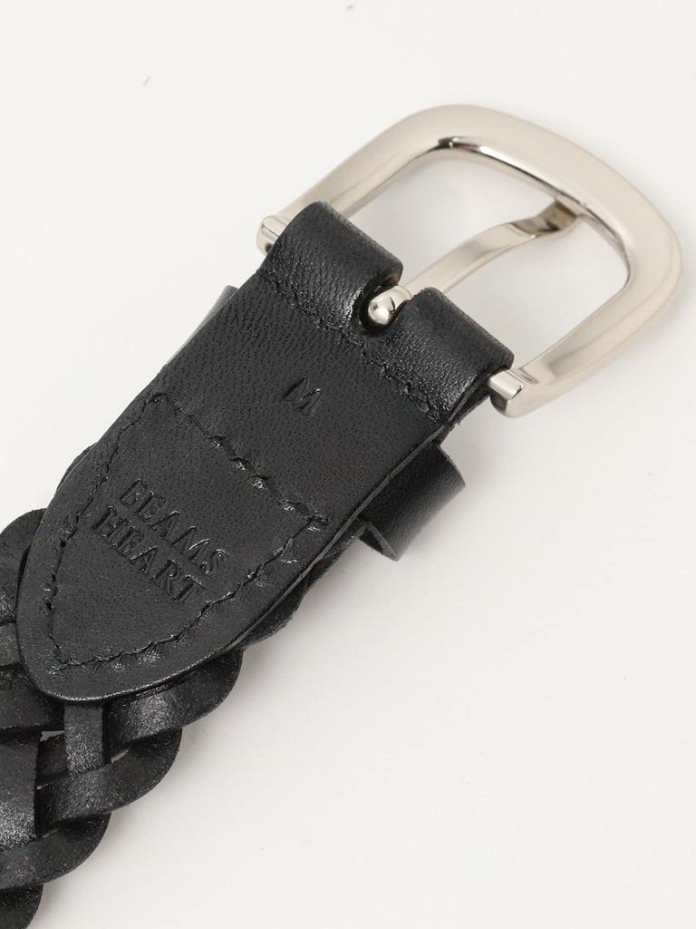 [BEAMS HART] Leather Belt, Leather Mesh Belt, Men's, BLACK, Size M
