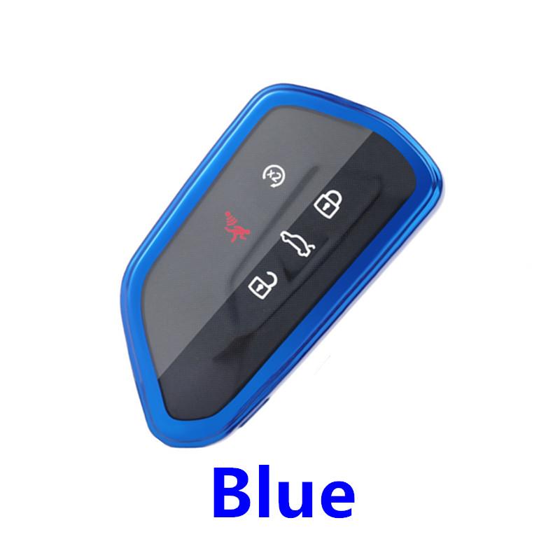 

Для Volkswagen Golf 8 MK8 ID 4 2023 CROZZ ID.3 Skoda A8 Octavia SEAT Leon Formentor Tarraco Прозрачный ТПУ Чехол-ракушка для ключа автомобиля синий