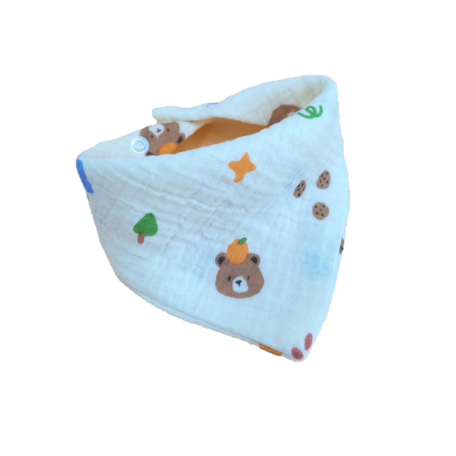 Baby A-Class Cotton Absorbent Bib: 4-Layer Gauze Triangle Towel for Drool & Milk Koala