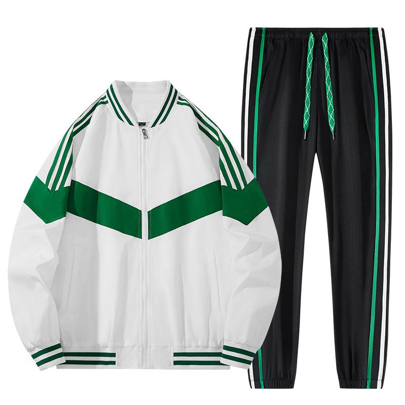 

Осенний спортивный костюм Мужской повседневный костюм Молодежный универсальный костюм Три полоски Тканый костюм Инс Кардиган Воротник-стойка Комплект из двух предметов XXXXXL