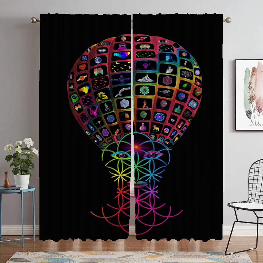Coldplay Tulle for Bedroom Home Interior Curtains for Camera Curtains Child Room Partition Blackout Curtain Halloween Decoration